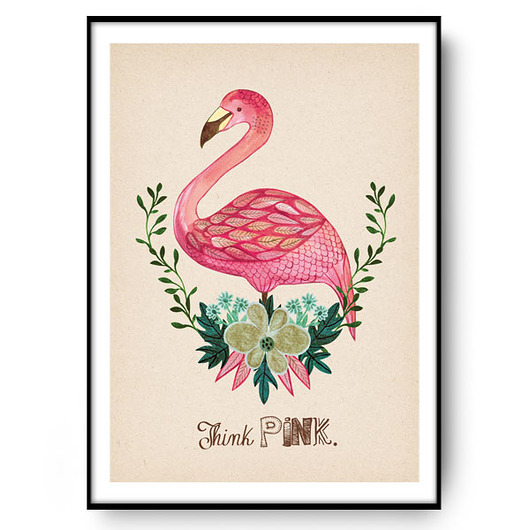 plakaty FLAMING ilustracja drukowana