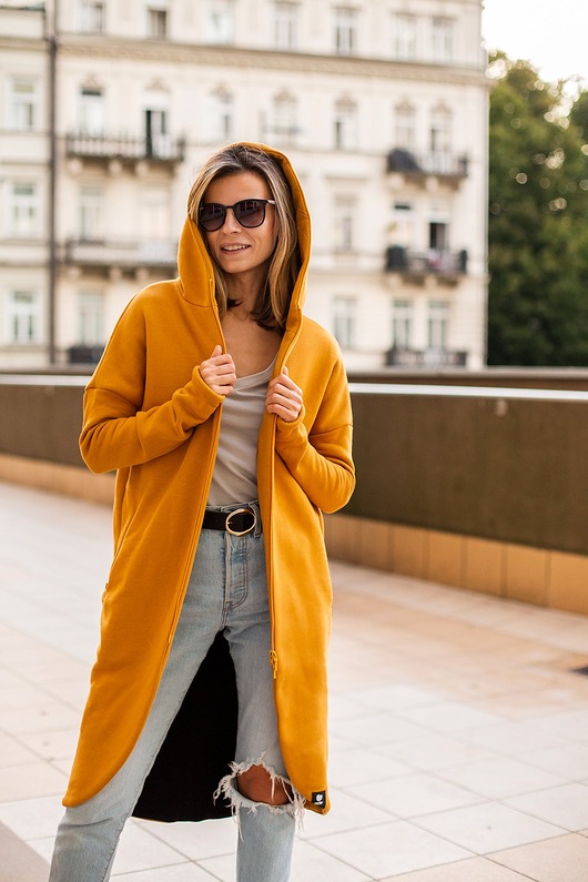 bluza z kapturem damska Płaszczobluza No.2 Miód