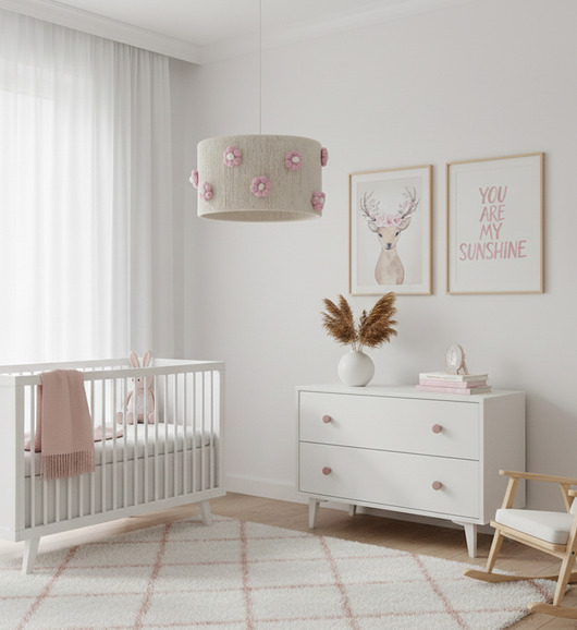 lampy do pokoju dziecka Klosz do lampy wiszącej w kwiatki