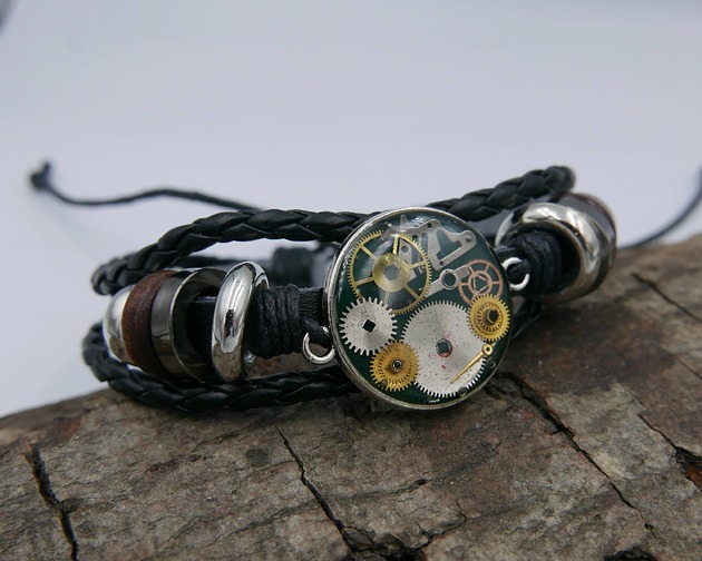 bransoletki skórzane Mechaniczna bransoletka unisex 193