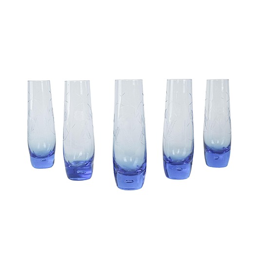 szklanki i kieliszki Komplet szklanek, włoski design, lata 80, produkcja: Włochy