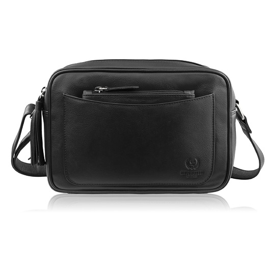 torby na ramię Torebka damska skórzana na ramię czarna mała z etui Paolo Peruzzi AY-20-BL