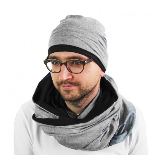 Dwustronna dwukolorowa czapka CZARNA purol design