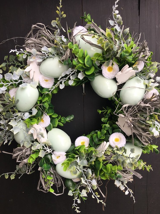wianki wielkanocne Wianek wielkanocny turkusowe jajka