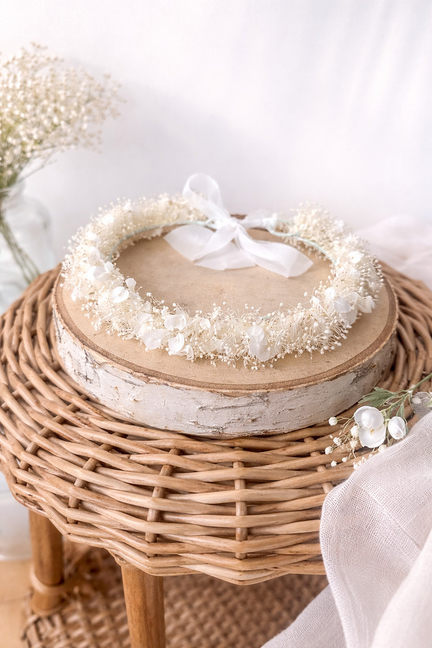 wianki komunijne Wianek na głowę biel