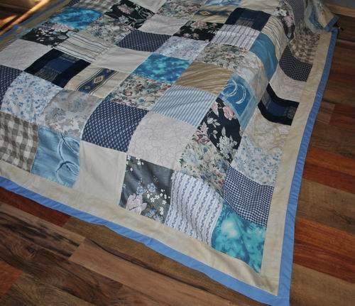 Narzuta patchwork :Błękity MonikaKS