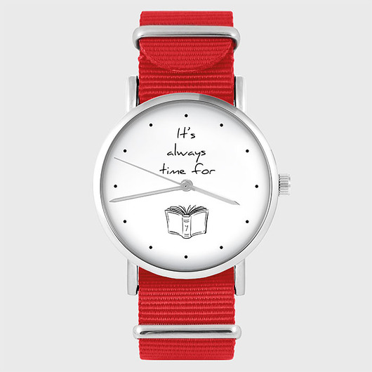 zegarki damskie Zegarek - Book time - czerwony