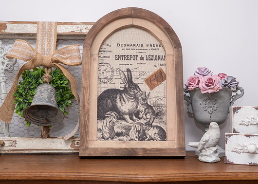 dekoracje - na ścianę RUSTYKALNA DEKORACJA ŚCIENNA, KRÓLIKI, VINTAGE, Retro Styl
