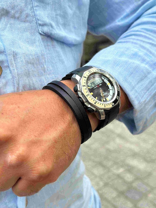 biżuteria męska Klasyczna bransoletka z rzemienia skórzanego - ArgentoMen