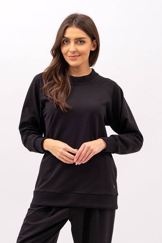 bluza bez kaptura damska Bluza damska raglan basic ,,ADALET"czarny