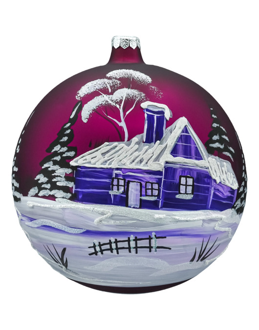 bombki Bombka Duża Zimowy Kościół: fioletowa