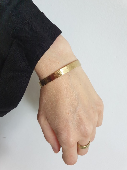 bransoletki - inne Bransoletka ZEN mała 0,8 cm, mosiądz młotkowany