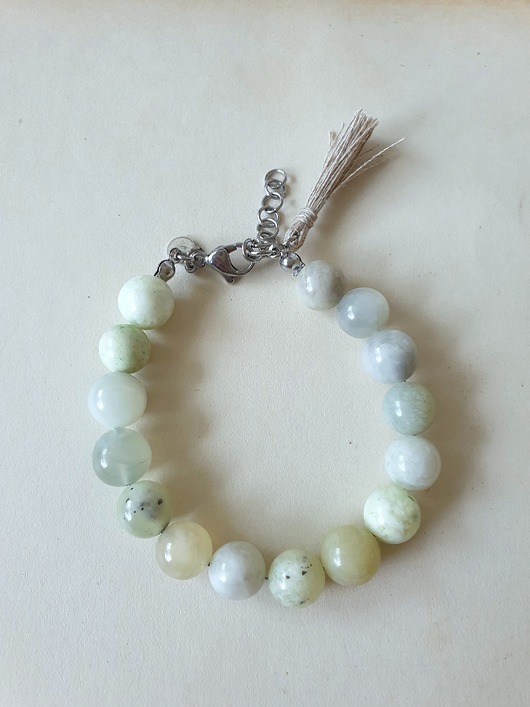 bransoletki z kamieni naturalnych Bransoletka  BOHO ART naturalny jadeit