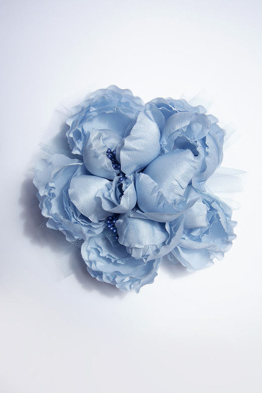 broszki Jedwabna broszka w kolorze dżinsowego błękitu