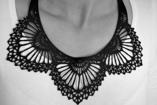 eco leather necklace felt label