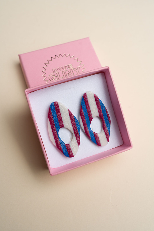 kolczyki z masy plastycznej Sztyfty w organicznym kształcie