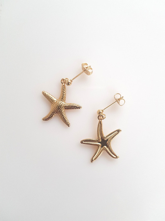 kolczyki pozłacane Kolczyki pozłacane Starfish sztyfty