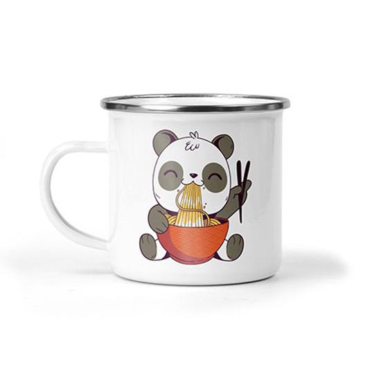 kubki Kubek metalowy ramen panda