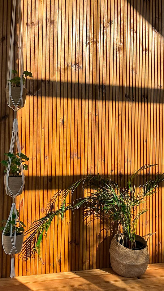 kwietniki Długi kwietnik na 3 doniczki taras/balkon boho