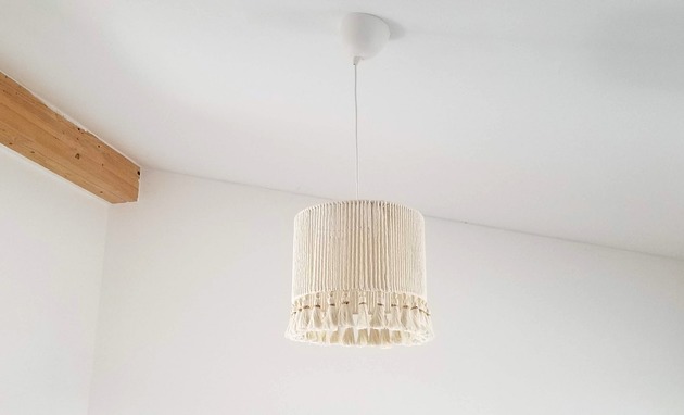 lampy wiszące Eko Lampa sufitowa w stylu boho z frędzlami