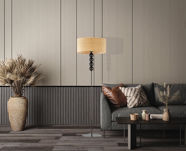 lampy podłogowe Boho lampa stojąca do salonu z kulkami BERMUDY BOHO
