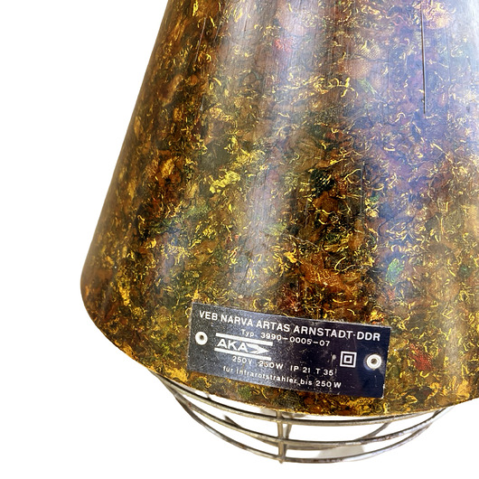 lampy wiszące Industrialna lampa wisząca, grzewcza, Narva Leuchen, Niemcy, lata 70.
