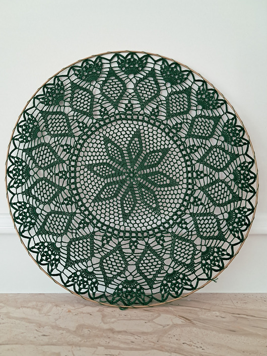 łapacze snów Szydełkowa mandala Butelkowa zieleń