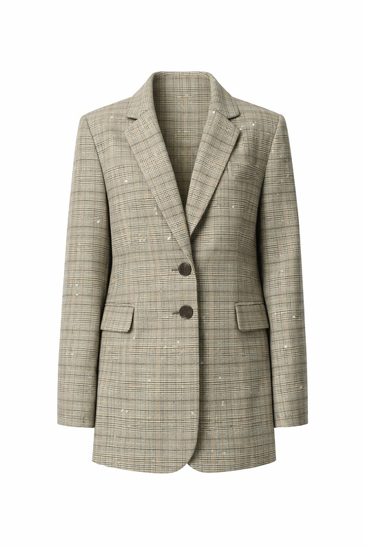 marynarki damskie Marynarka "Urban Sparkle" w kratkę z cekinami