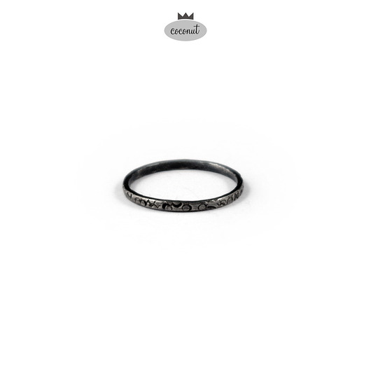 Obrączka MATRIX minimal - oksydowane srebro COCONUT