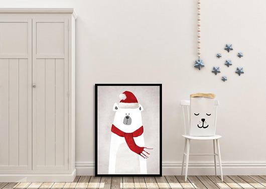 PLAKAT DO POKOJU DZIECKA Miś polarny poster black dot studio