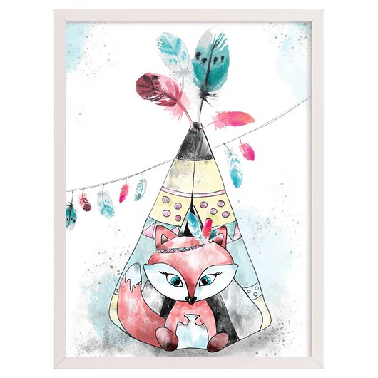 obrazy i plakaty do pokoju dziecięcego Obrazek Feathers&Dreams fox 30x40 cm