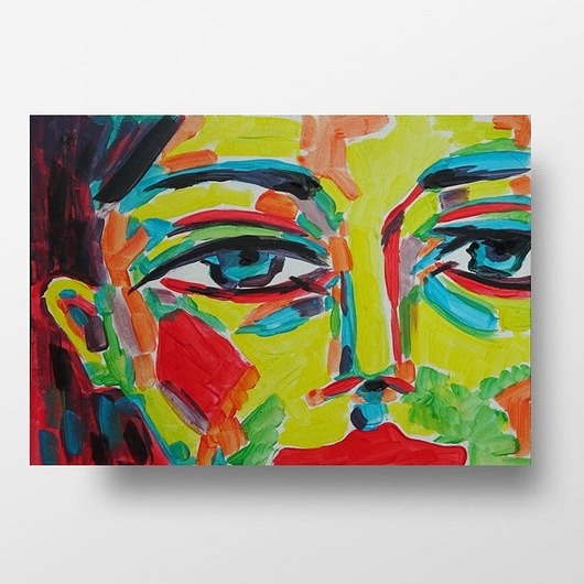 obrazy Obraz ręcznie malowany do salonu niebieskie oczy dziewczyny