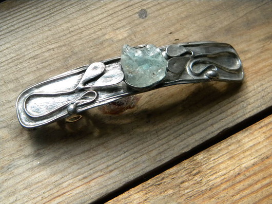 surowy topaz w listkach - klamra do włosów Beata Trotter