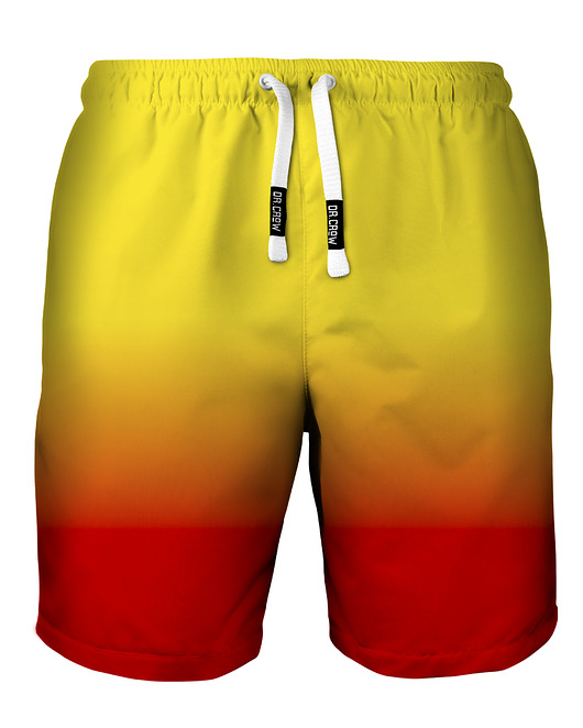 spodnie męskie Shorty Kąpielowe Męskie DR.CROW Ombre Yellow Red