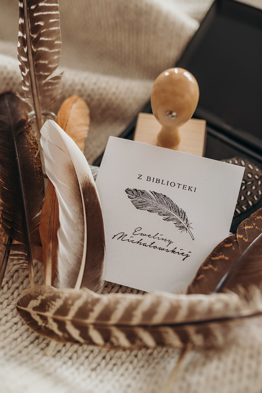 stemple Stempel Ex Libris "Piórko" - Zestaw prezentowy