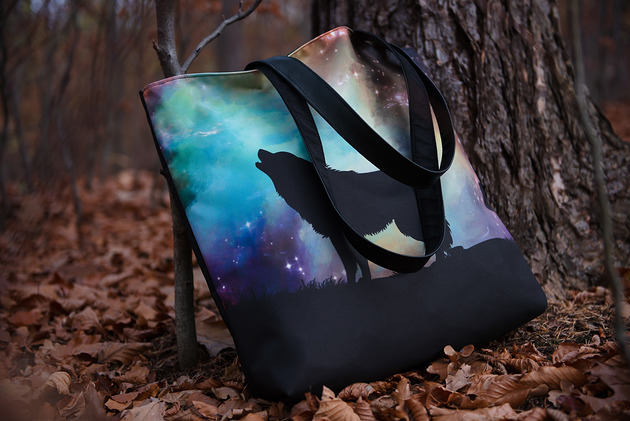 torby XXL Torba shopper na zakupy wodoodporna Samotny wilki