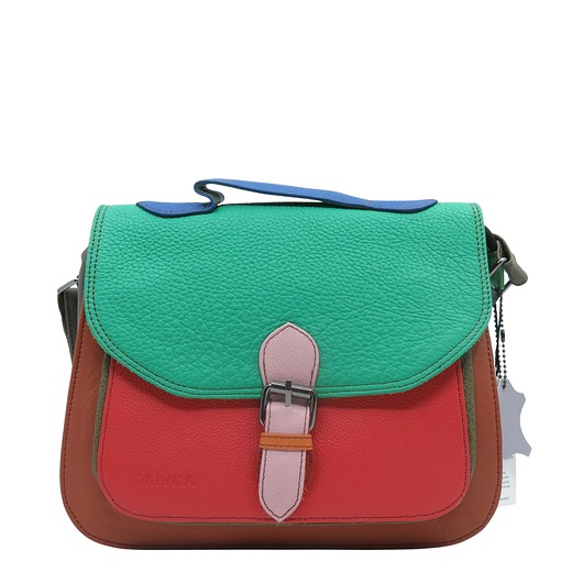 torby na ramię Torebka do ręki na ramię skórzana damska oryginalna kolorowa OLIVKA