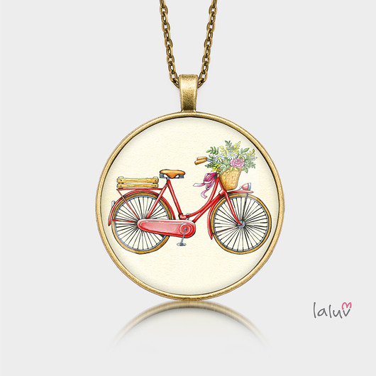 Medalion okrągły LOVE BIKE laluv