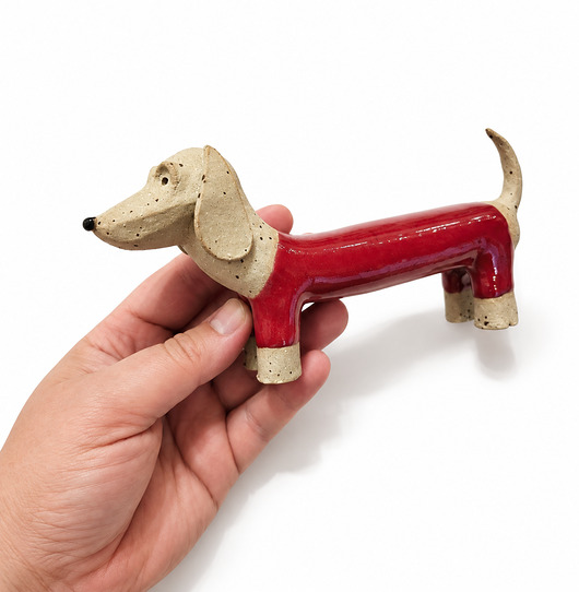 figurki i rzeźby Ceramiczny jamnik