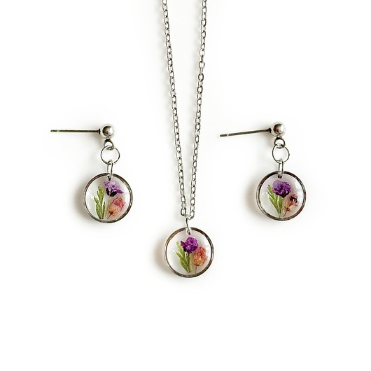 komplet biżuterii Komplet biżuterii z kwiatami