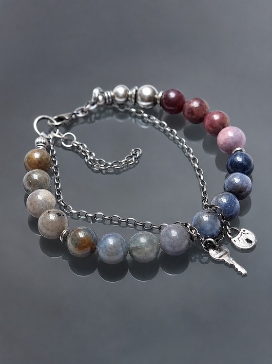 bransoletki z kamieni naturalnych Sapphire and ruby mix vol. 5 - bransoletka