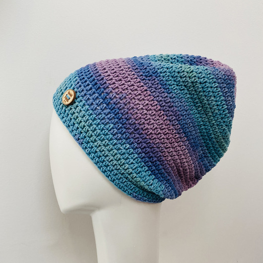czapki damskie Czapka przejściowa cienka beanie smerf bawełna