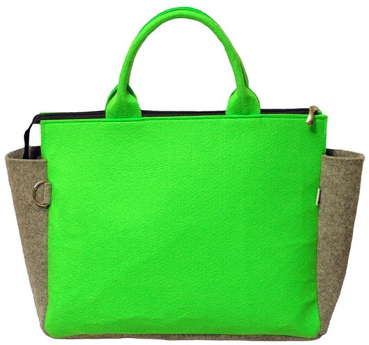 Elegancka Torebka Damska G-Felt zielony szary Totostyle