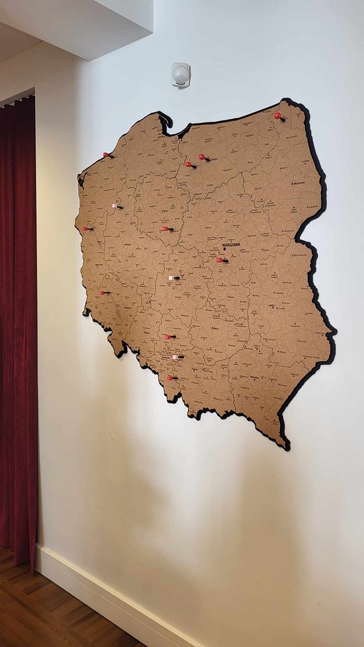 inne Korkowa mapa Polski 1420 x 1320 mm