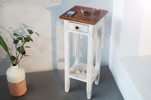 Szafka nocna Prowansja białe drewno z recyklingu Home Design