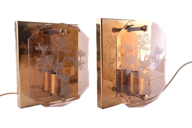 kinkiety Luigi Colani Baum Tokyo 2 kinkiety lata 70 design kolekcjonerski 22x18x8cm