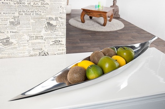 Misa Abstract Leaf srebrna aluminium 80cm Home Design