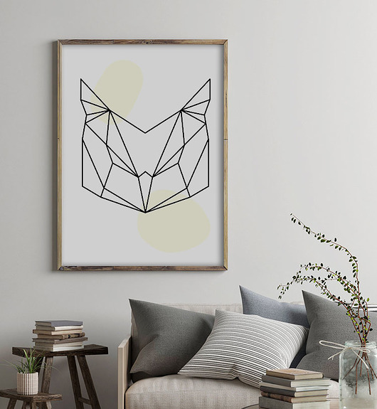 Geometryczne zwierzęta plakat obraz Sowa Bajkowe Obrazki