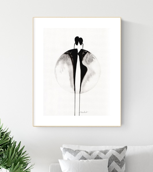 grafika 30 x 40 cm  wykonana ręcznie, abstrakcja Krystyna Siwek Art