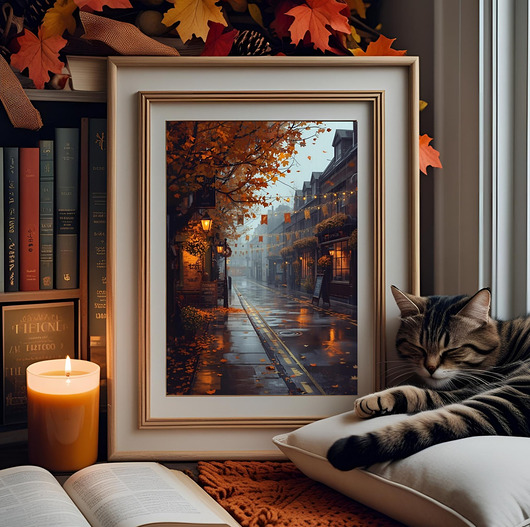plakaty PLAKAT jesienny deszczowy dzień zdjęcie